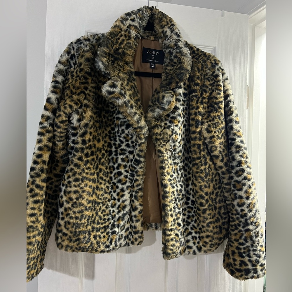 Ashley by 26 International Women's Animal Print Teddy Jacket